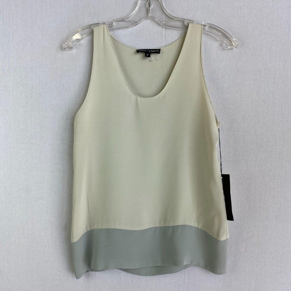 RANDY KEMPER Lime 100% Silk Top NWT